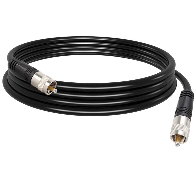 exgoofit RG8X Coaxial Cable 10ft, CB Coax Cable, UHF PL259 Male to Male Coaxial Cable Connector for HAM Radio, Antenna Analyzer - Image 1